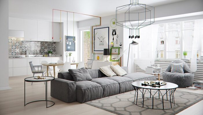 thiet ke noi that phong khach mang phong cach bac au scandinavina